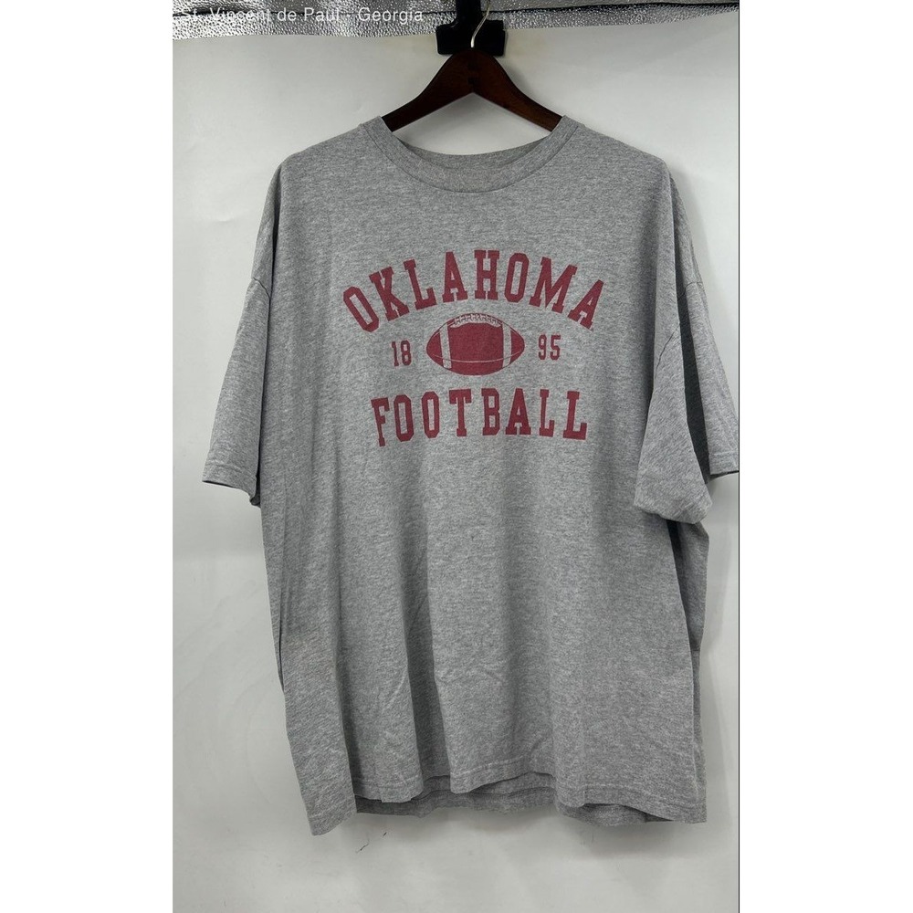 Champs Oklahoma Football Tee Shirt Men's XXL Grey Maroon